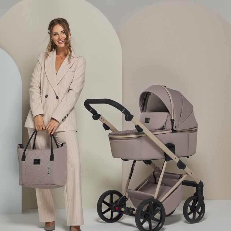 Carucior 3 in 1 Delta Natura Collection Adamex Cappucino cu scoica testata ADAC