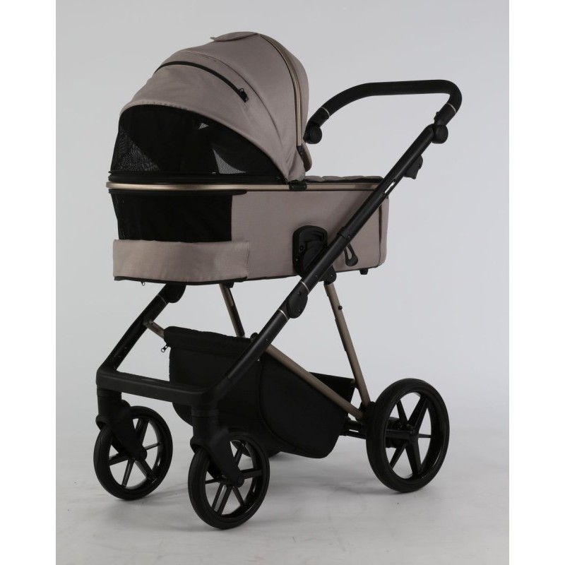 Carucior 3 in 1 Delta Adamex Deluxe Beige TK803 cu scoica testata ADAC