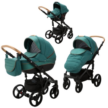 Carucior 3 in 1 ENCORE 2 Adamex Green Art EN1 cu scoica testata ADAC