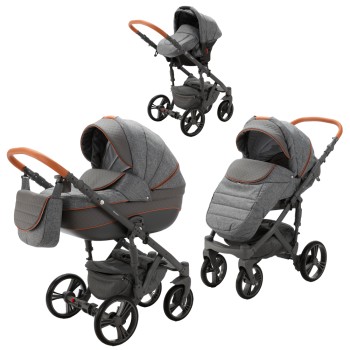 Carucior copii 3 in 1 Adamex Encore 2 Grey Lover X5