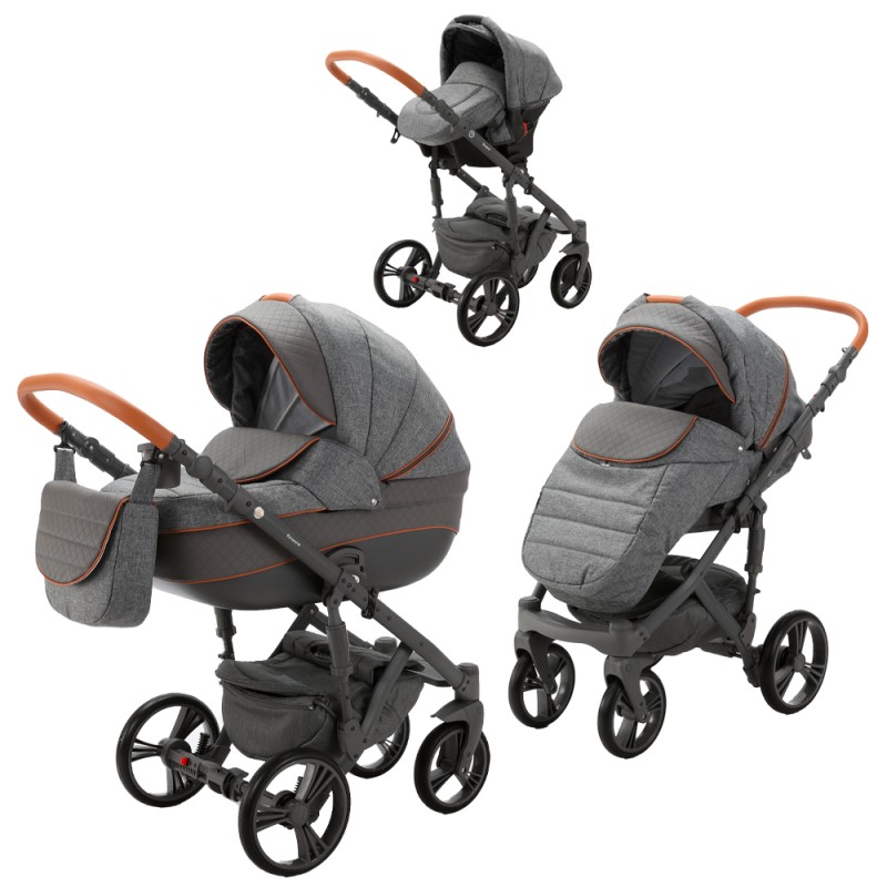 Carucior copii 3 in 1 Adamex Encore 2 Grey Lover X5