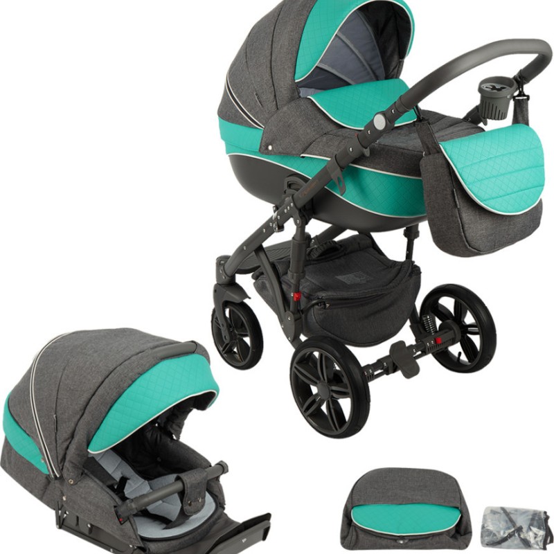 CARUCIOR COPII 3 IN 1 ADAMEX ENCORE GREY TURQUOISE X11