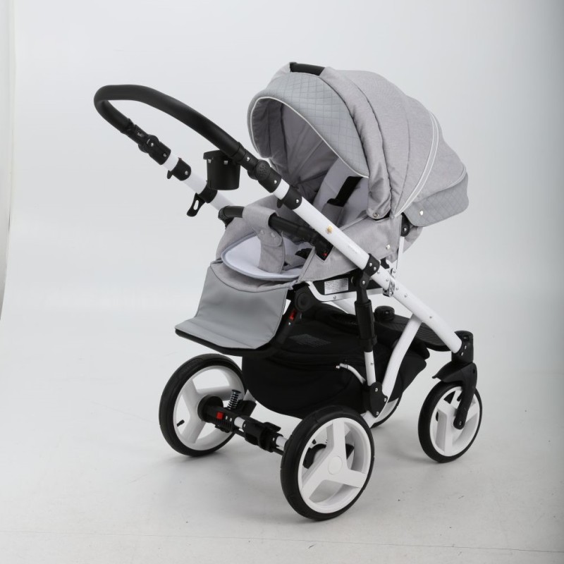 Carucior copii 3 in 1 Adamex Encore 2 Light Grey X7