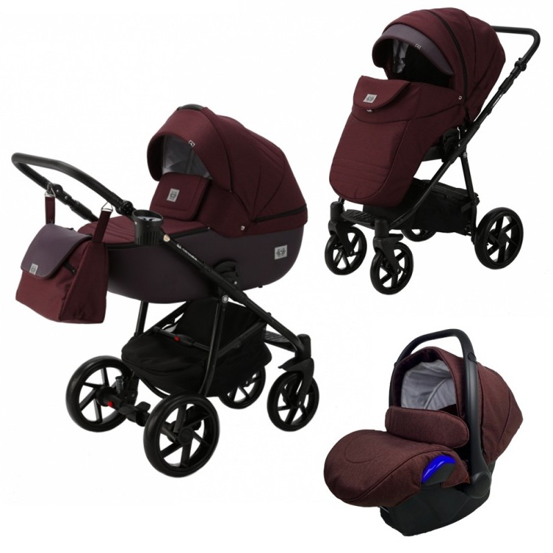 Carucior copii 3 in 1 Hybryd Adamex Aubergine V6