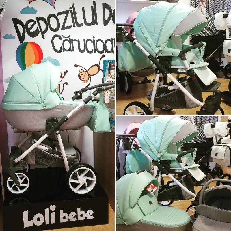Carucior copii 3 in 1 Hybryd Adamex Mint b60