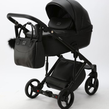 Carucior 3 in 1 Lumi Air Adamex Deluxe Black Leather SA2