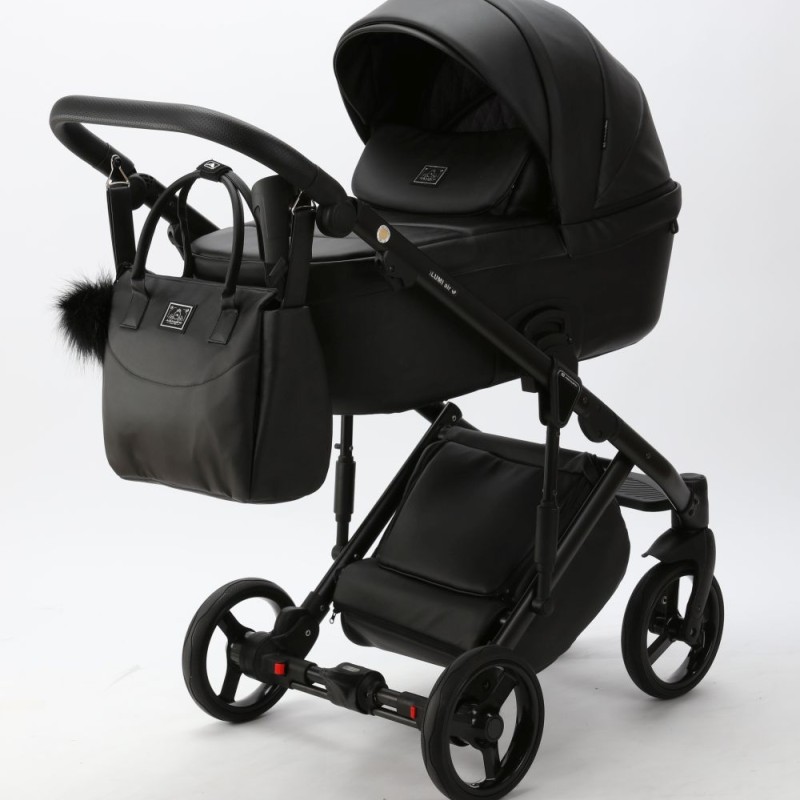 Carucior 3 in 1 Lumi Air Adamex Deluxe Black Leather SA2
