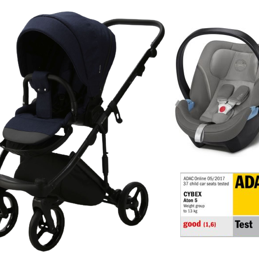 Carucior sport Lumi Adamex + Cybex Aton 5 ADAC Bluemarin PS64