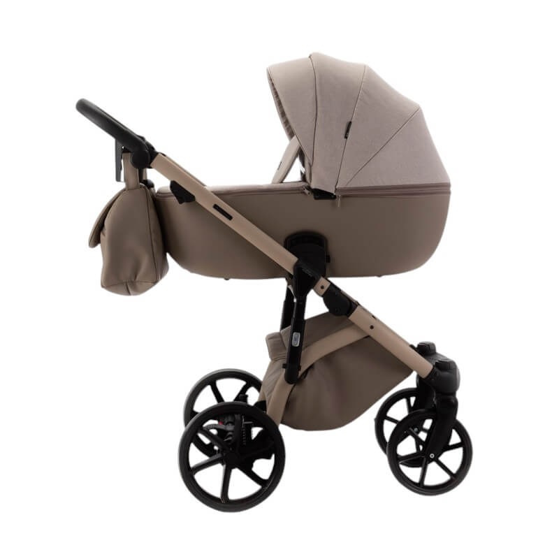 Carucior copii 3 in 1 Nola Natura Collection Adamex Cappucino cu scoica testata ADAC