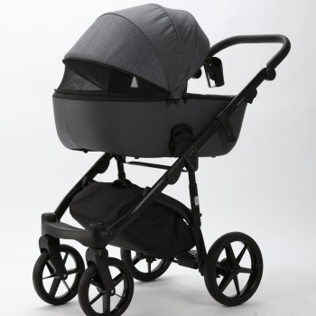 Carucior copii 3 in 1 Nola Adamex Grafit PS35 cu Cybex Cloud G Confort i-size recline testata ADAC