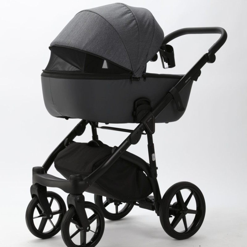Carucior copii 3 in 1 Nola Adamex Grafit PS35 cu Cybex Cloud G Confort i-size recline testata ADAC