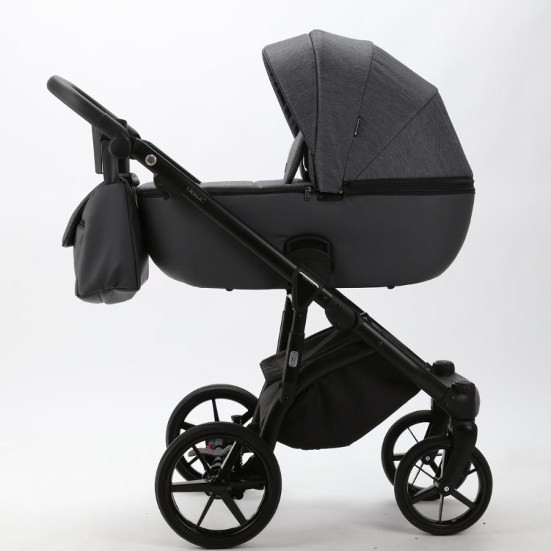 Carucior copii 3 in 1 Nola Adamex Grafit PS35 cu Cybex Cloud G Confort i-size recline testata ADAC