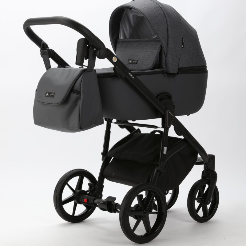 Carucior copii 3 in 1 Nola Adamex Grafit PS35 cu Cybex Cloud G Confort i-size recline testata ADAC