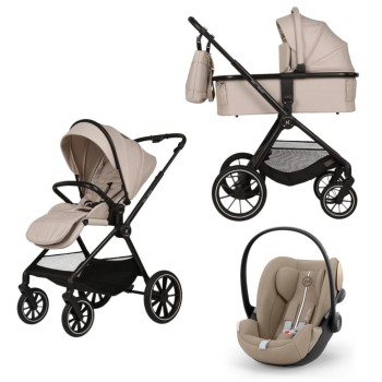 Carucior Copii Adamex Nova Beige 3in1 cu scoica Cybex Cloud G plus ADAC
