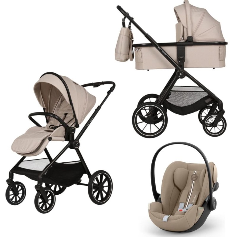Carucior Copii Adamex Nova Beige 3in1 cu scoica Cybex Cloud G plus ADAC