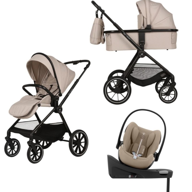 Carucior Copii Adamex Nova Beige 4in1 cu scoica Cybex Cloud G plus ADAC si isofix