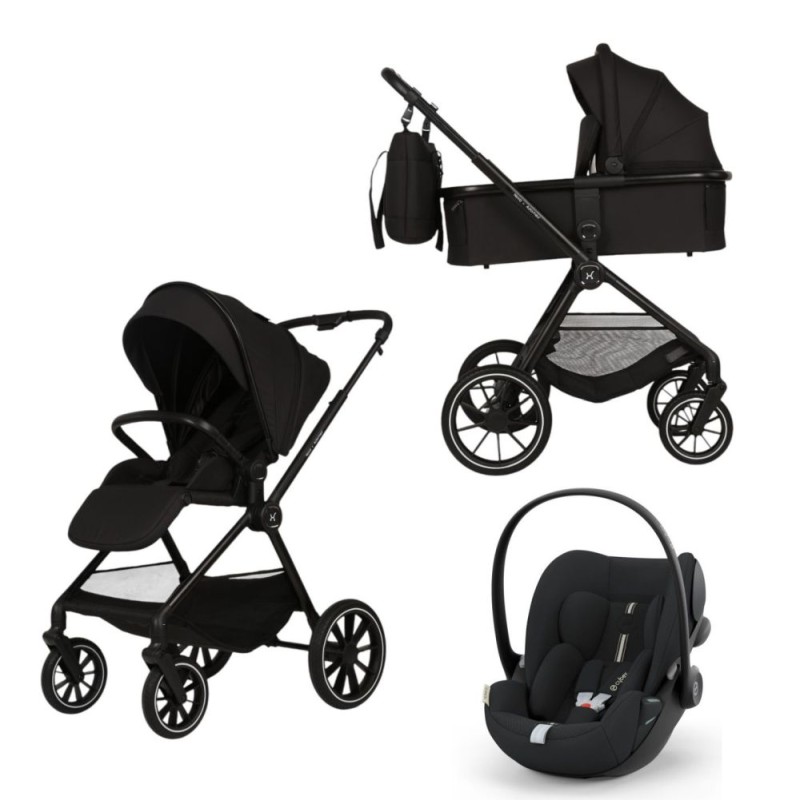 Carucior Copii Adamex Nova Black 3in1 cu scoica Cybex Cloud G plus ADAC