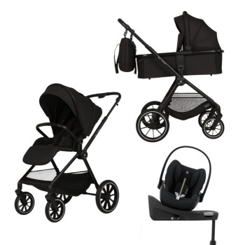 Carucior Copii Adamex Nova Black 4in1 cu scoica Cybex Cloud G plus ADAC si isofix