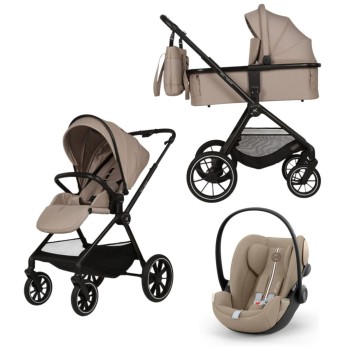 Carucior Copii Adamex Nova Cappucino 3in1 cu scoica Cybex Cloud G plus ADAC
