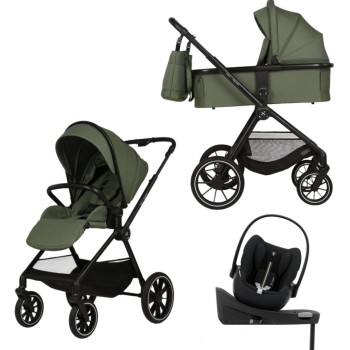Carucior Copii Adamex Nova Green 4in1 cu scoica Cybex Cloud G plus ADAC si isofix