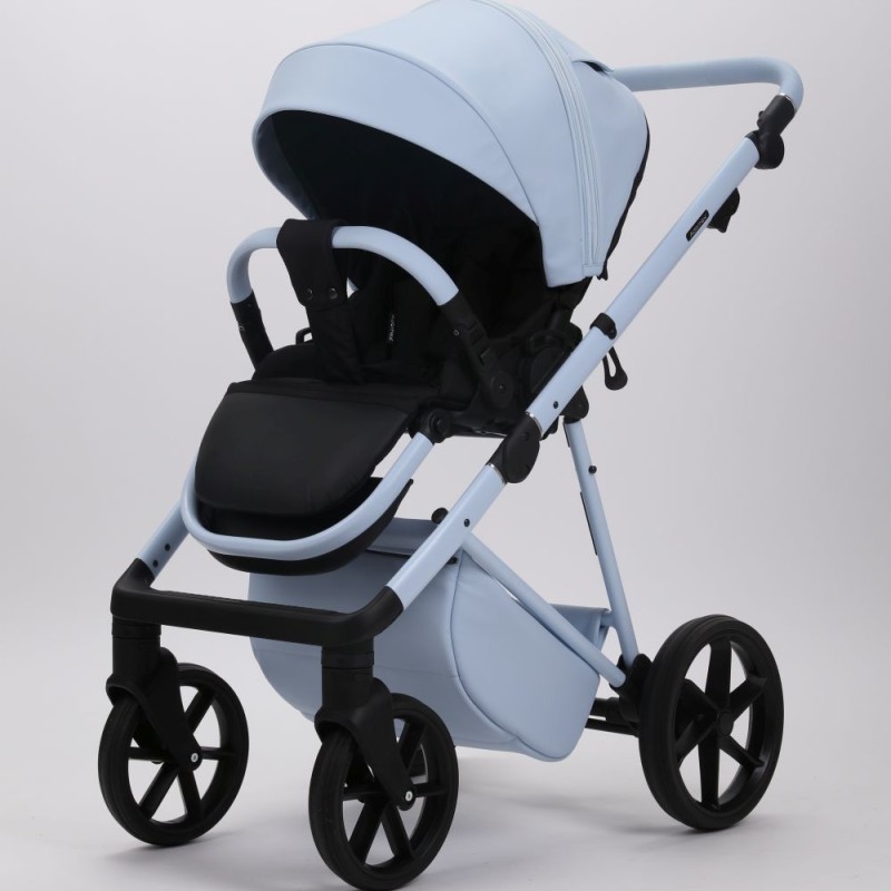 Carucior 3 in 1 Quantum Adamex Natura Baby Blue cu scoica testata ADAC