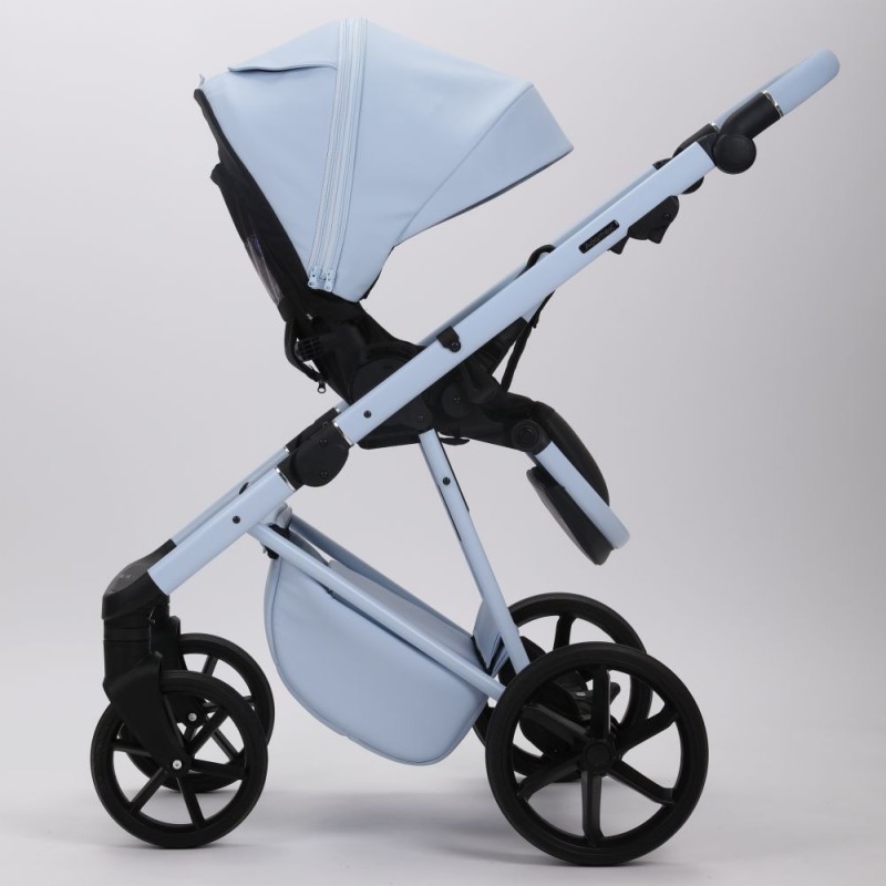 Carucior 3 in 1 Quantum Adamex Natura Baby Blue cu scoica testata ADAC