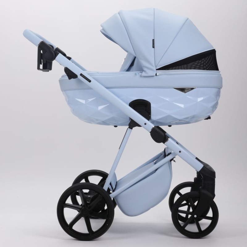 Carucior 3 in 1 Quantum Adamex Natura Baby Blue cu scoica testata ADAC
