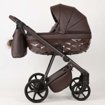 Carucior 3 in 1 Quantum Adamex Natura Coffee cu scoica testata ADAC