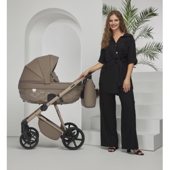 Carucior 3 in 1 Quantum Adamex Natura Beige cu scoica testata ADAC