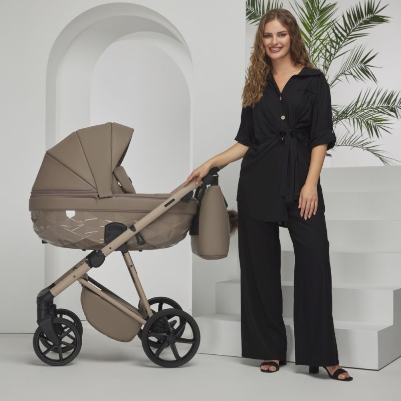 Carucior 3 in 1 Quantum Adamex Natura Beige cu scoica testata ADAC