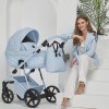 Carucior 3 in 1 Quantum Adamex Natura Baby Blue cu scoica testata ADAC