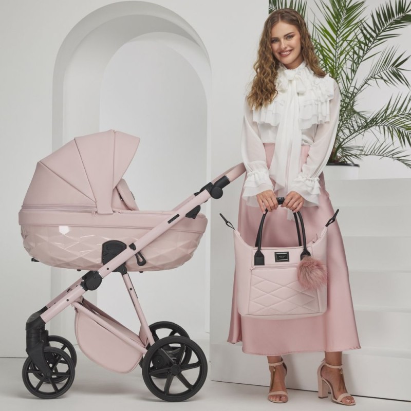 Carucior 3 in 1 Quantum Adamex Natura Rose cu scoica testata ADAC