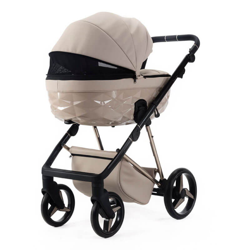 Carucior 3 in 1 Quantum Adamex Deluxe Beige Star 155 cu scoica testata ADAC