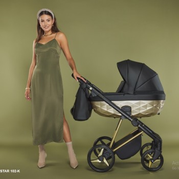 Carucior 3 in 1 Quantum Adamex Deluxe Black Star 102 cu scoica testata ADAC