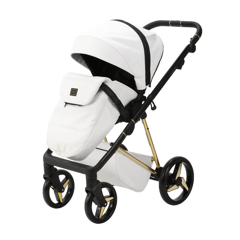 Carucior 3 in 1 Quantum Adamex Deluxe Pure White Star 104 cu scoica testata ADAC