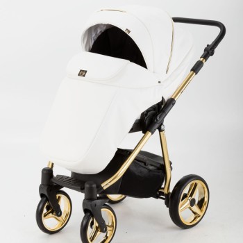 Carucior copii 3 in 1 Reggio Adamex Special Edition White Pure Gold Y211