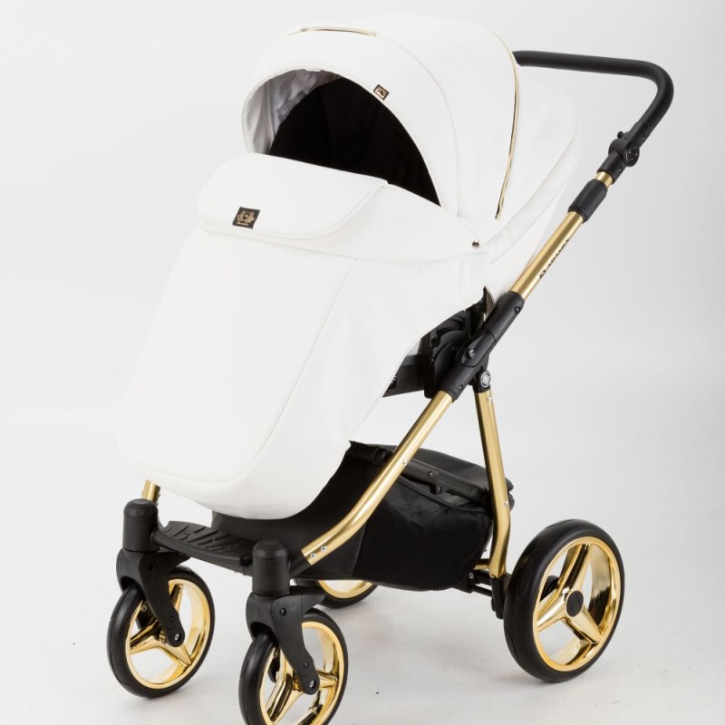 Carucior copii 3 in 1 Reggio Adamex Special Edition White Pure Gold Y211