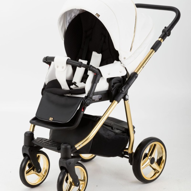 Carucior copii 3 in 1 Reggio Adamex Special Edition White Pure Gold Y211