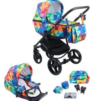 Carucior copii 3 in 1 Reggio Adamex Special Edition Rainbow Y123