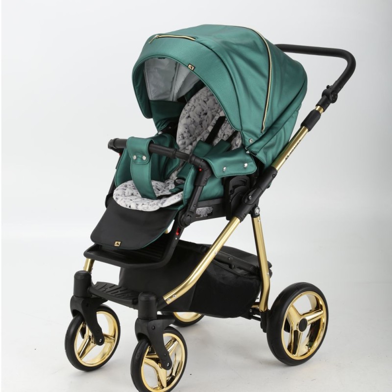 Carucior copii 3 in 1 Reggio Adamex Special Edition Smarald Gold Y216