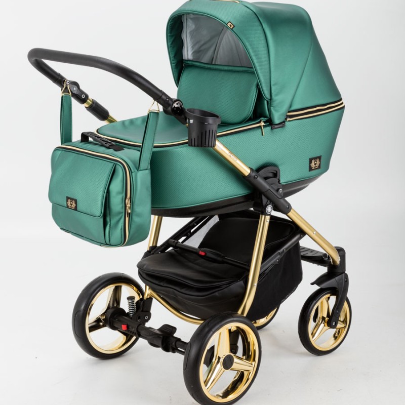 Carucior copii 3 in 1 Reggio Adamex Special Edition Smarald Gold Y216
