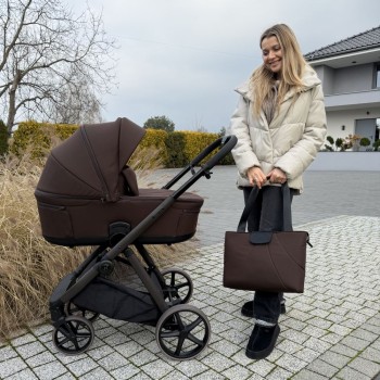 Carucior copii Sigma Natura Coffee Adamex 3 in 1 cu scoica testata ADAC
