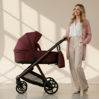 Carucior copii Sigma Natura Ruby Adamex 3 in 1 cu scoica testata ADAC