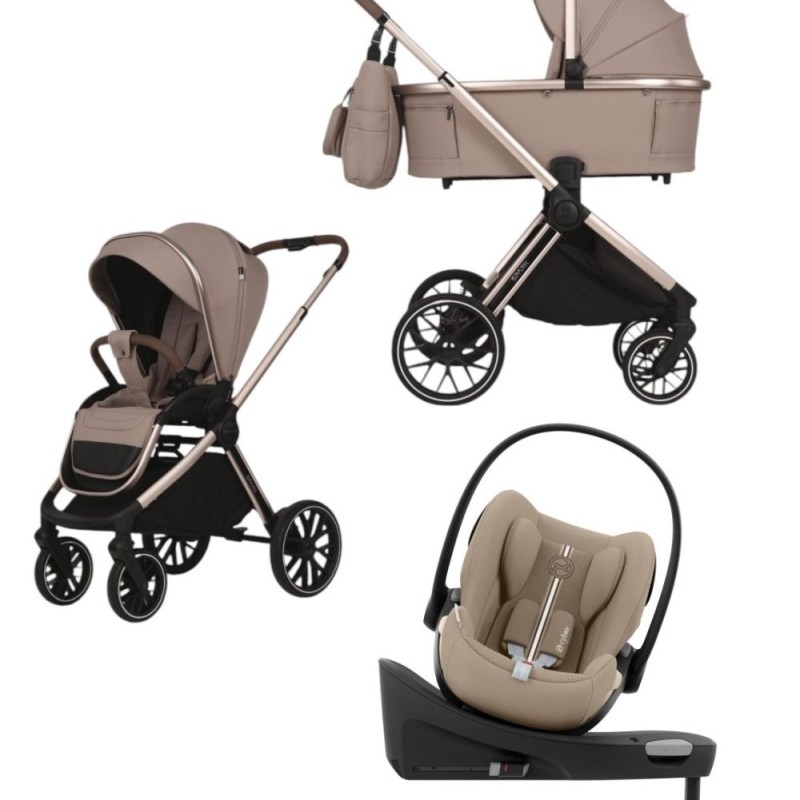 Spark Adamex Champagne-Latte 4in1 cu scoica Cybex Cloud G plus ADAC si isofix
