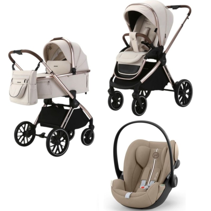 Spark Adamex Champagne-Vanilla 3in1 cu scoica Cybex Cloud G plus ADAC