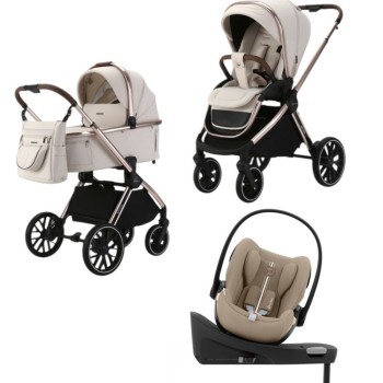 Spark Adamex Champagne-Vanilla 4in1 cu scoica Cybex Cloud G plus ADAC si isofix