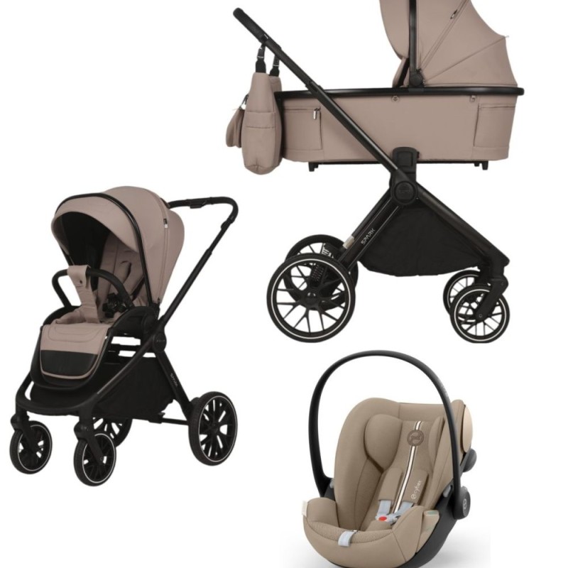 Spark Adamex Velvet-Latte 3in1 cu scoica Cybex Cloud G plus ADAC
