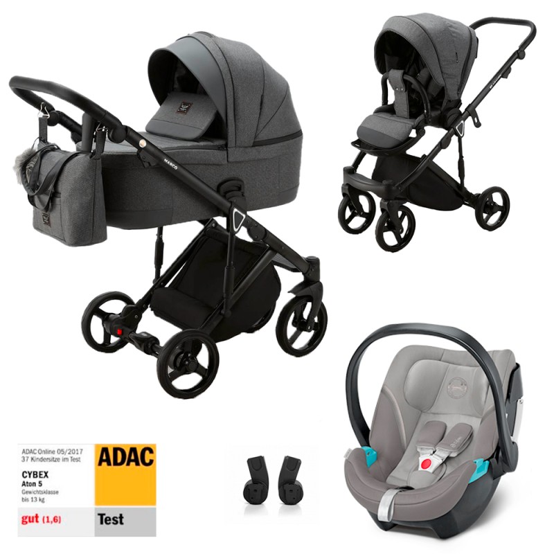 Adamex Marco Carucior 3 in 1 cu scoica Aton 5 ADAC Culoare Grafit GA2