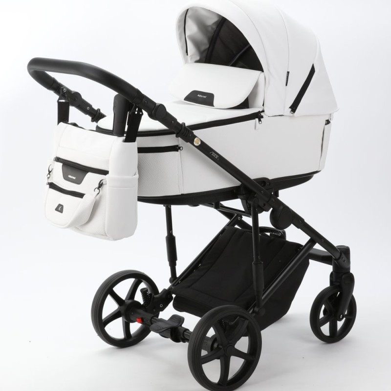 Noul carucior copii 3 in 1 Zico Adamex Deluxe White Leather SA1
