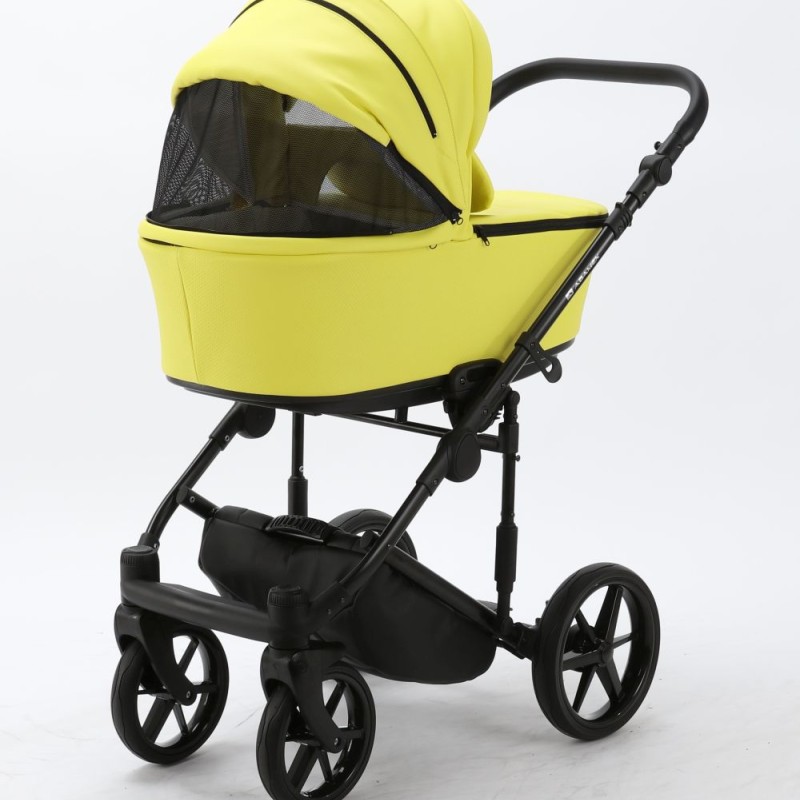 Carucior copii 3 in 1 Zico Adamex Deluxe Yellow Leather SA22